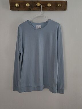 Men's Long-Sleeve Crewneck Shirt - Light Blue